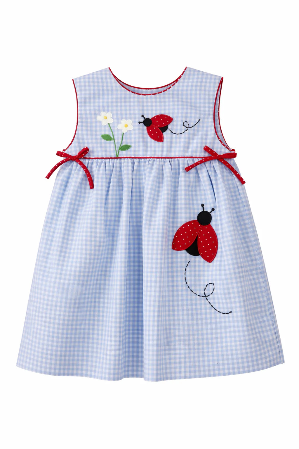 Petit Ami Blue Sundress and Bloomers with Ladybug Applique | Persnickety