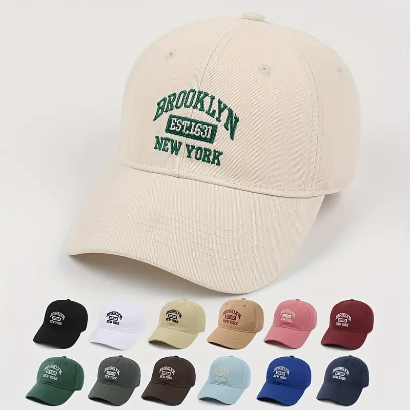 Brooklyn Embroidered Baseball Cap Solid Color Casual Dad - Temu | Temu Affiliate Program