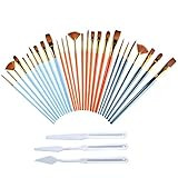 JOCMOON Paint Brushes Set,27Pcs Nylon Hair Brushes for Acrylic Painting,Watercolor Painting,Fabric P | Amazon (US)