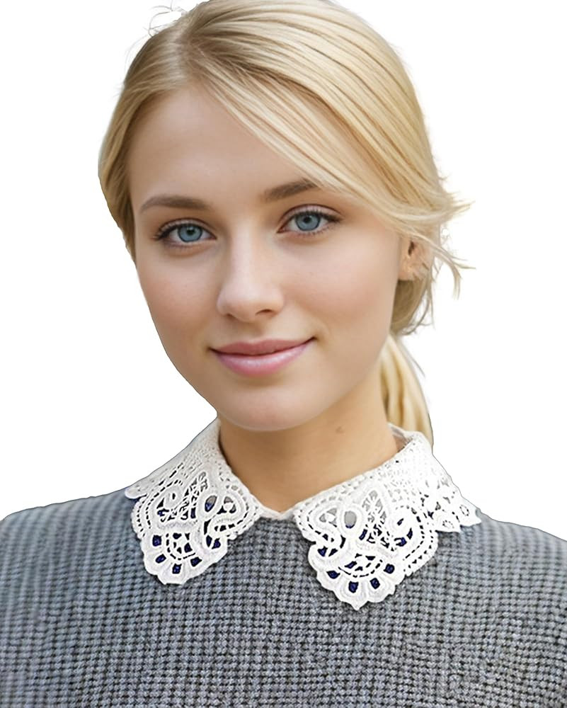 Detachable Lace Dickey Collar Shirt \u2013 Elegant Faux Collar with Floral Lace Trim Cleavage Cov... | Amazon (US)