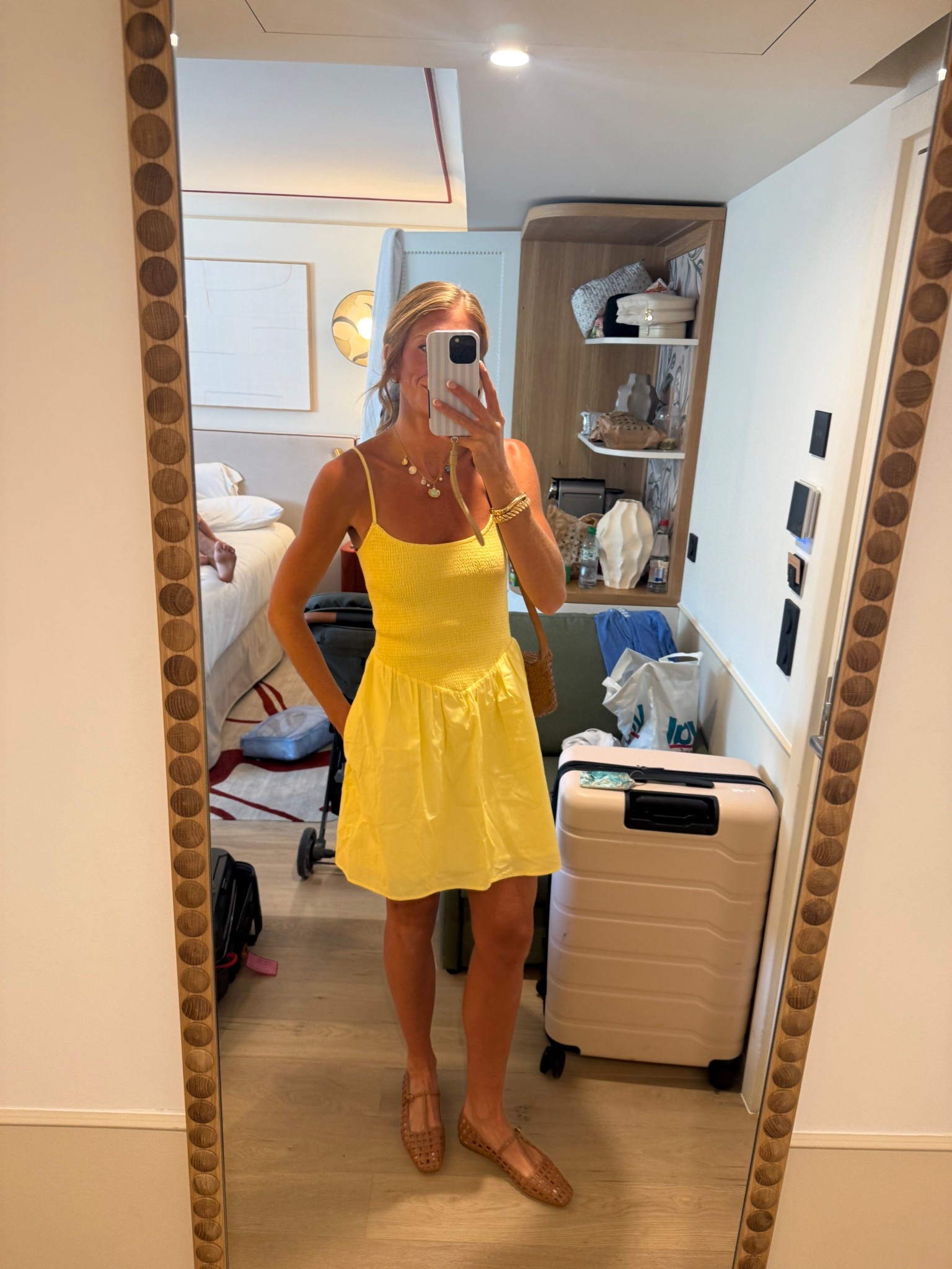 Europe outfit wore while vacationing to France. Size small tall in the butter yellow dress. Stretchy, adjustable straps, tall and petite sizes. Wearing nippies as my bra and biker shorts under (toddler mom Haha)

#LTKSeasonal #LTKTravel