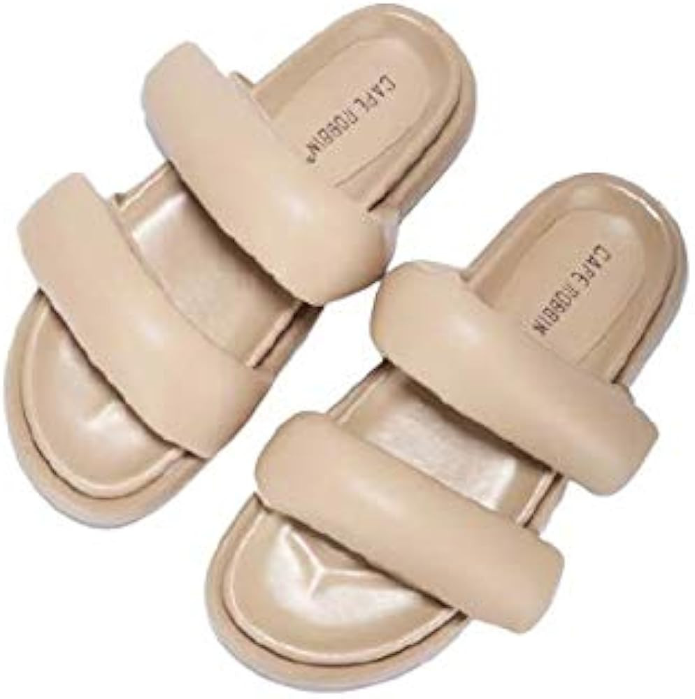 Women's Puffy Comfort Flat Sandals | Amazon (US)