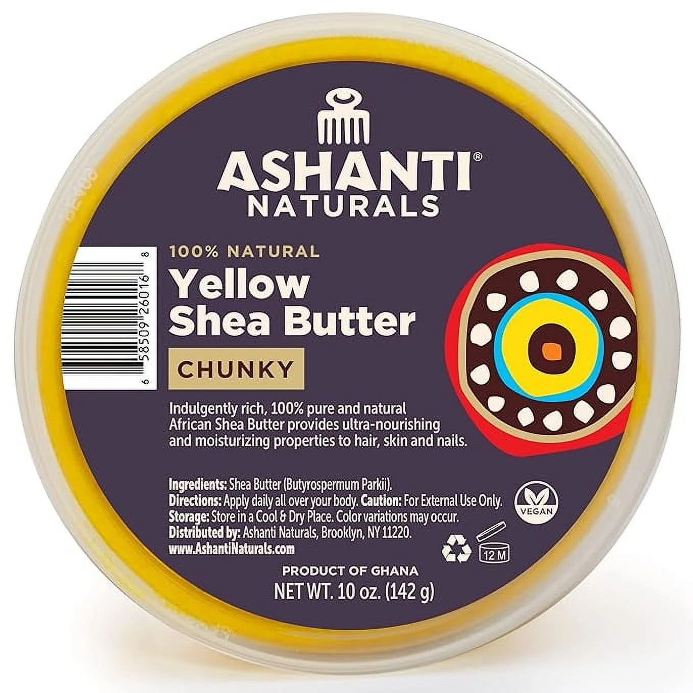 Ashanti Naturals Yellow Raw Chunky Shea Butter - 10 oz | 100% Natural Unrefined African Shea Butt... | Walmart (US)