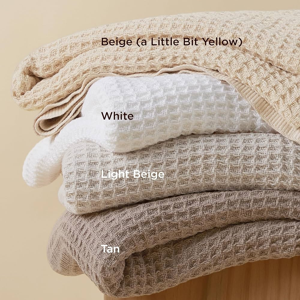 Bedsure 100% Cotton Large Blanket Oversized King for Bed - Breathable Waffle Weave Blanket for Su... | Amazon (US)