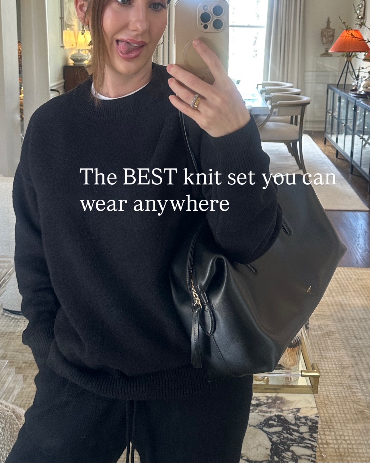 The fit of the knit set is perfection 👌🏻 So good, I have it in two sizes, (sized up here for a more oversized look, and in next size down for a more true to fit look. 
(Sized up shown - oversized fit)  m/l top, m pants

#LTKootd