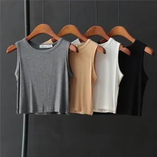 Plain Cropped Tank Top | YesStyle Global