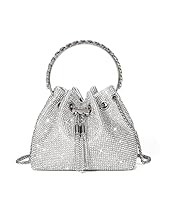 Sweetovo Bling Glitter Purses for Women Fashion Handbags Crossbody Bags Silver Rhinestone Purse Even | Amazon (US)