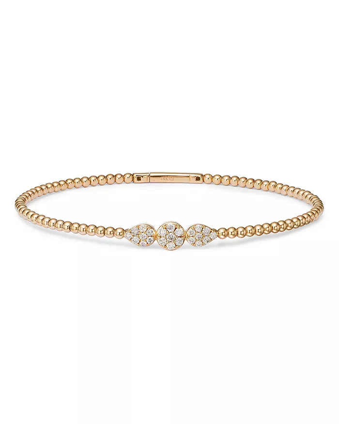 Bloomingdale's Diamond Triple Cluster Bead Bangle Bracelet in 14K Yellow Gold, 0.40 ct. t.w. Jewe... | Bloomingdale's (US)