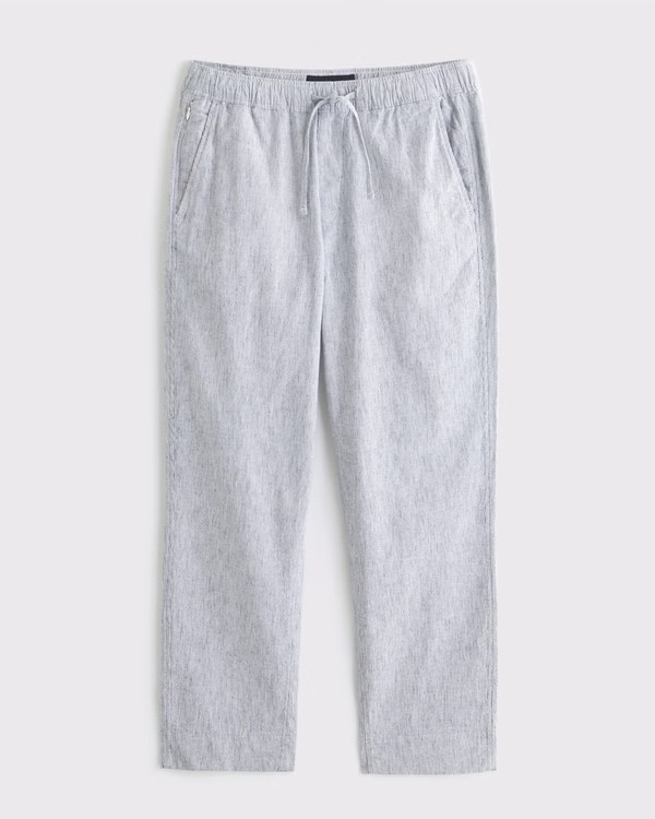 Men's Loose Linen-Blend Pull-On Pant | Men's Bottoms | Abercrombie.com | Abercrombie & Fitch (US)