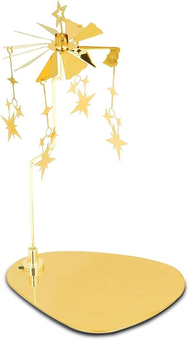 Spinning Candle Holder, Stainless Steel Magnetic Tray Golden Rotating Candlestick Set Auto Rotati... | Amazon (US)