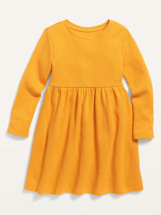 Thermal-Knit Long-Sleeve Fit & Flare Dress for Toddler Girls | Old Navy (US)