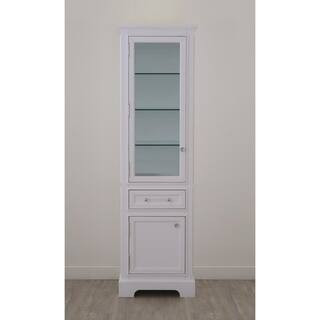 Water Creation Derby 21 in. W x 17 in. D x 72 in. H Free Standing Linen Cabinet in White DERBY-LC... | The Home Depot
