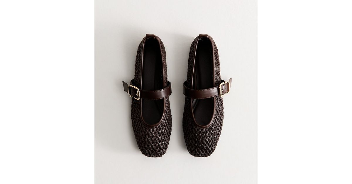Truffle Brown Faux Leather Woven Mary Jane Pumps | New Look | New Look (UK)