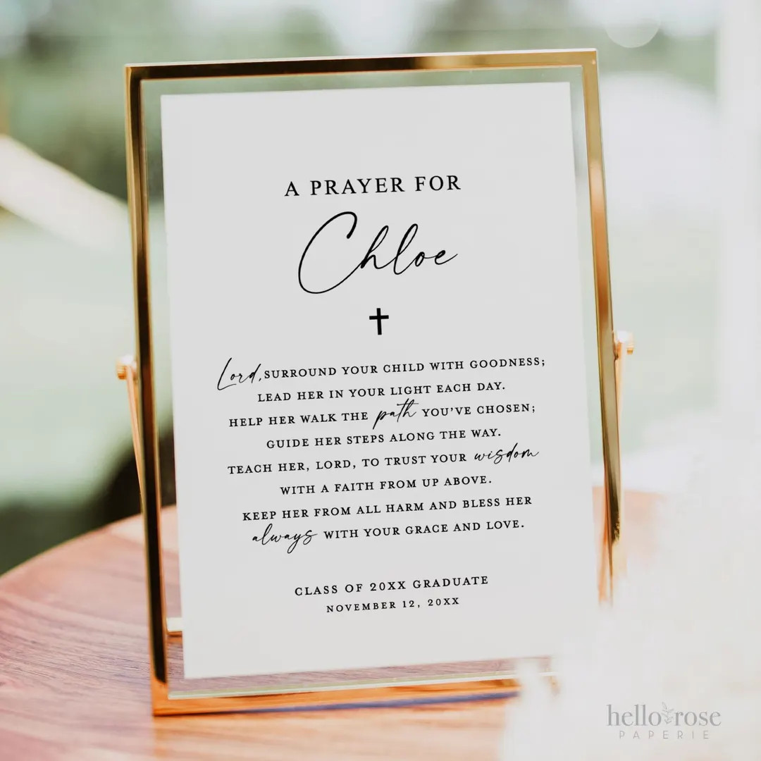 PRINTED + SHIPPED Graduation Prayer Personalized Sign, Graduation Party Decor, Bible Graduation G... | Etsy (Global)