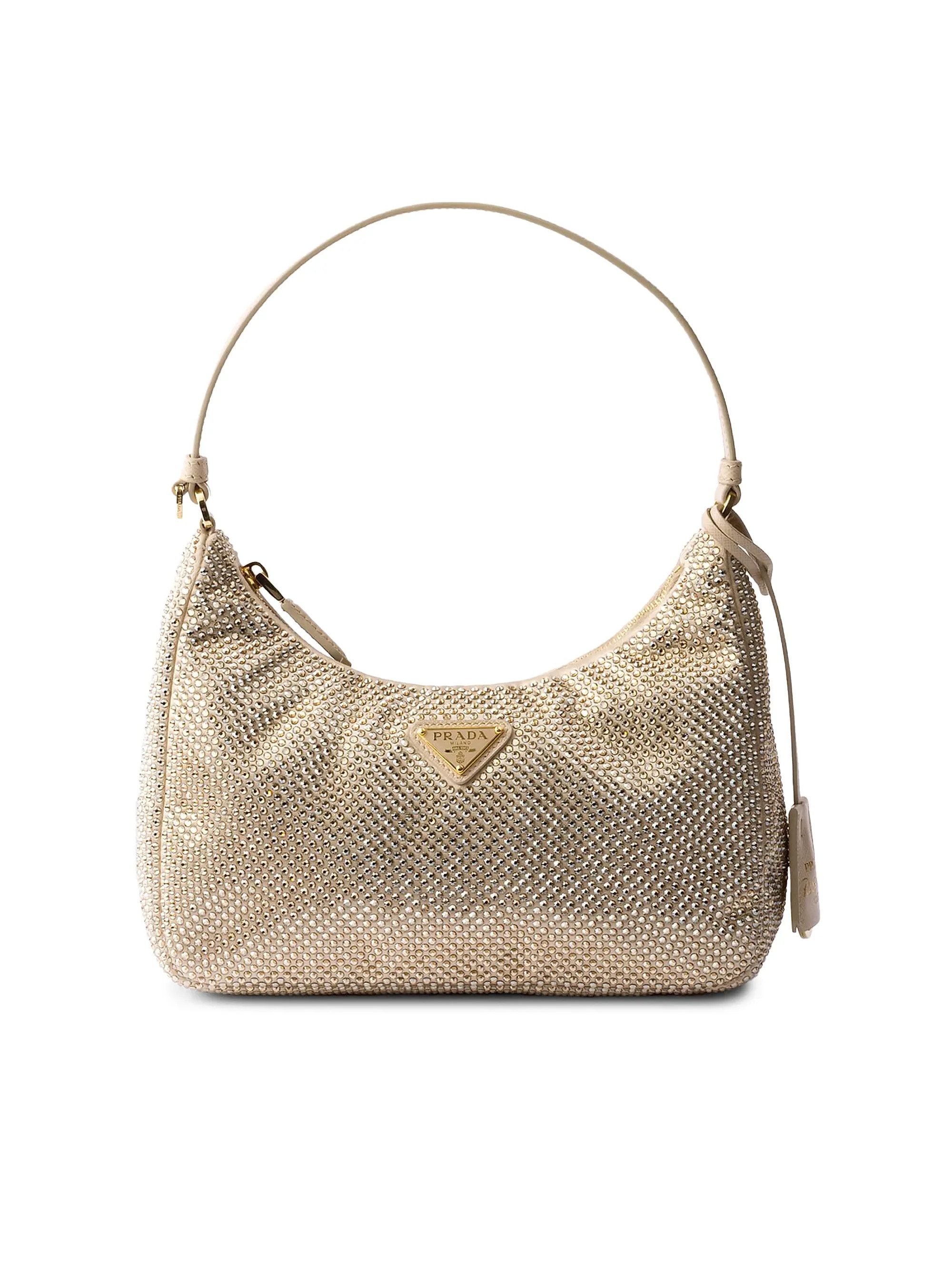 Prada Re-Edition 2005 Crystal-Studded Satin Mini-Bag | Saks Fifth Avenue | Saks Fifth Avenue