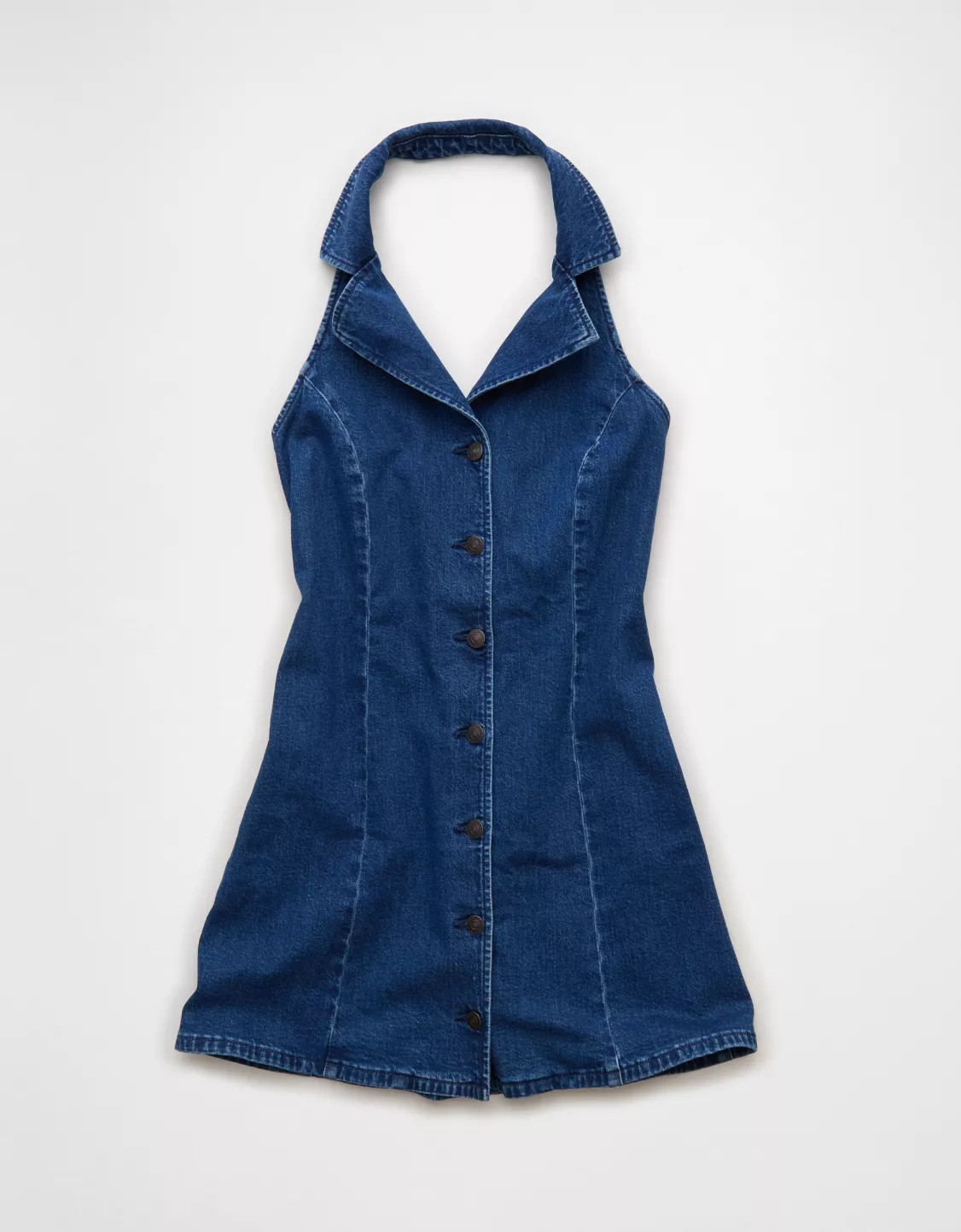 AE Denim Halter Mini Dress | American Eagle Outfitters (US & CA)
