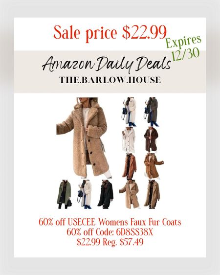 Long Faux Fur Coat 
Amazon Daily Deals

Womens Faux Fur Coats Long Sleeve Lapel Fuzzy Fleece Outerwear Open Front Long Cardigan Coat Trench Jackets Overcoat

#LTKfindsunder50 #LTKGiftGuide #LTKsalealert