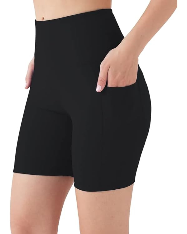 Biker Shorts for Women High Waist Yoga Shorts with Pockets Stretch Tummy Control Workout Athletic... | Amazon (US)
