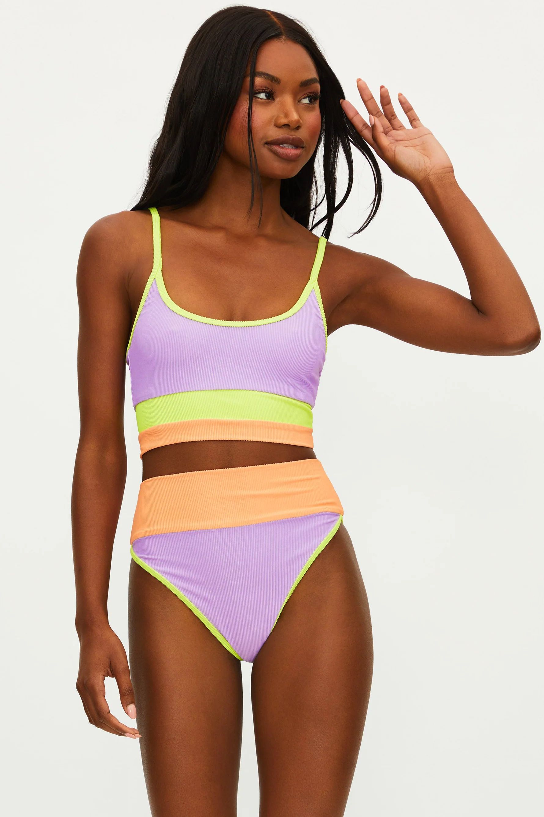 Emmy Bottom Sundazed Colorblock | High Waisted Bottom | Beach Riot | Beach Riot