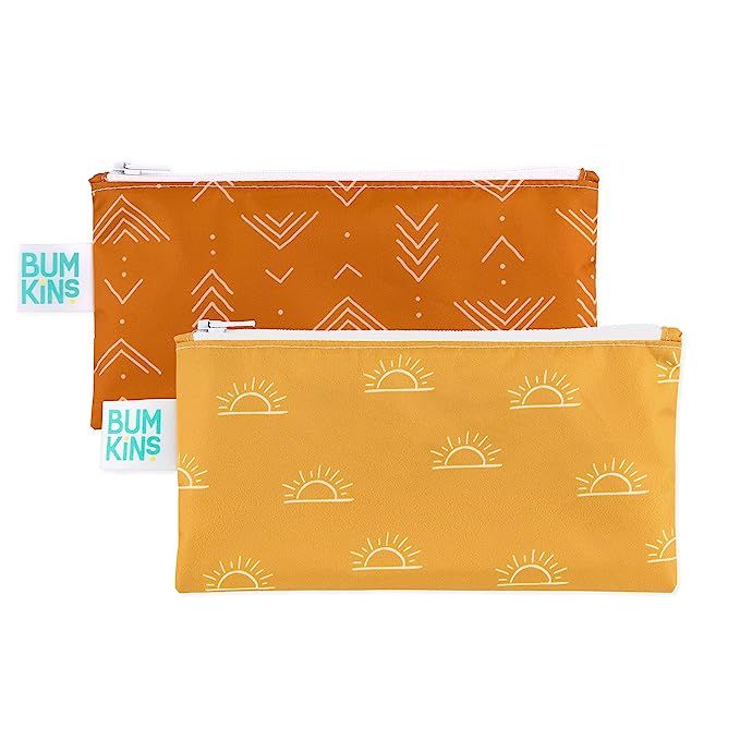 Bumkins Snack Bags, Reusable, Washable, Food Safe, BPA Free, Desert Boho Collection (2-Pack) | Amazon (US)