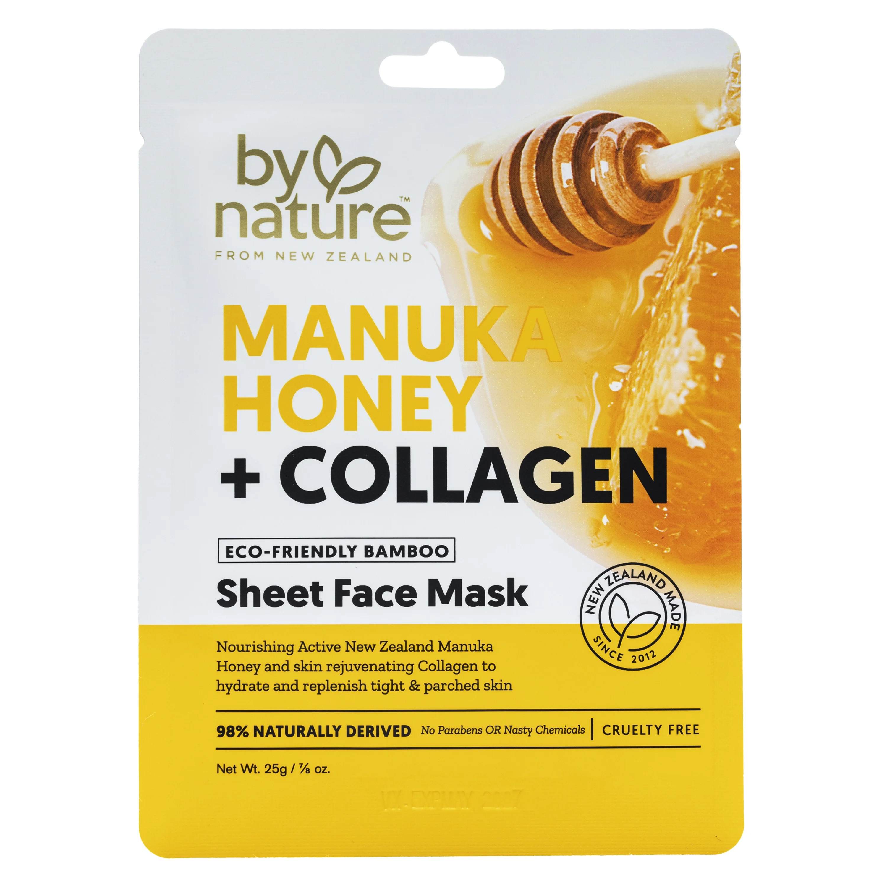 By Nature Skincare from New Zealand Manuka Honey And Collagen Sheet Face Mask to Nourish and Reju... | Walmart (US)