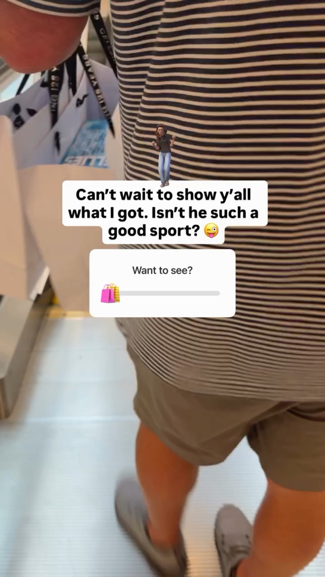 Can’t wait to show y’all what I got. Isn’t he such a good sport? 😜