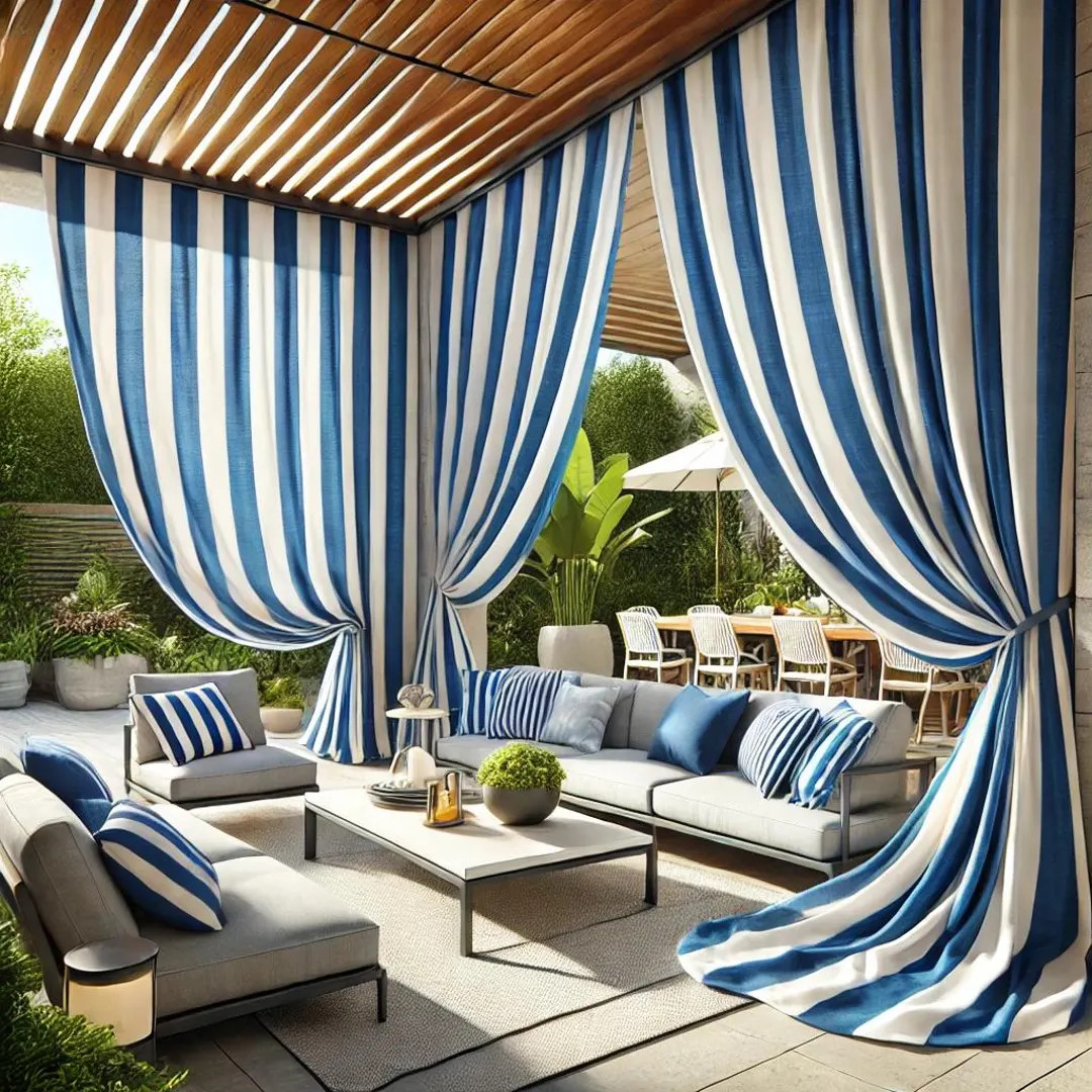Custom Sunbrella Striped Outdoor Curtains – Durable, Weather-resistant & Stylish for Patios - E... | Etsy (US)