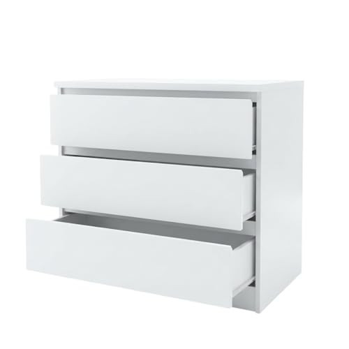 Furnifact White 3 Drawer Dresser – Modern 3 Drawer Dresser for Bedroom, Closet, or Entryway – Sleek and Functional Three Drawer Unit for Compact Storage | Amazon (US)