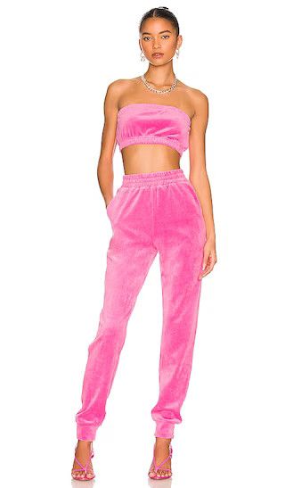 Penelope Velour Pant Set in Pink | Revolve Clothing (Global)