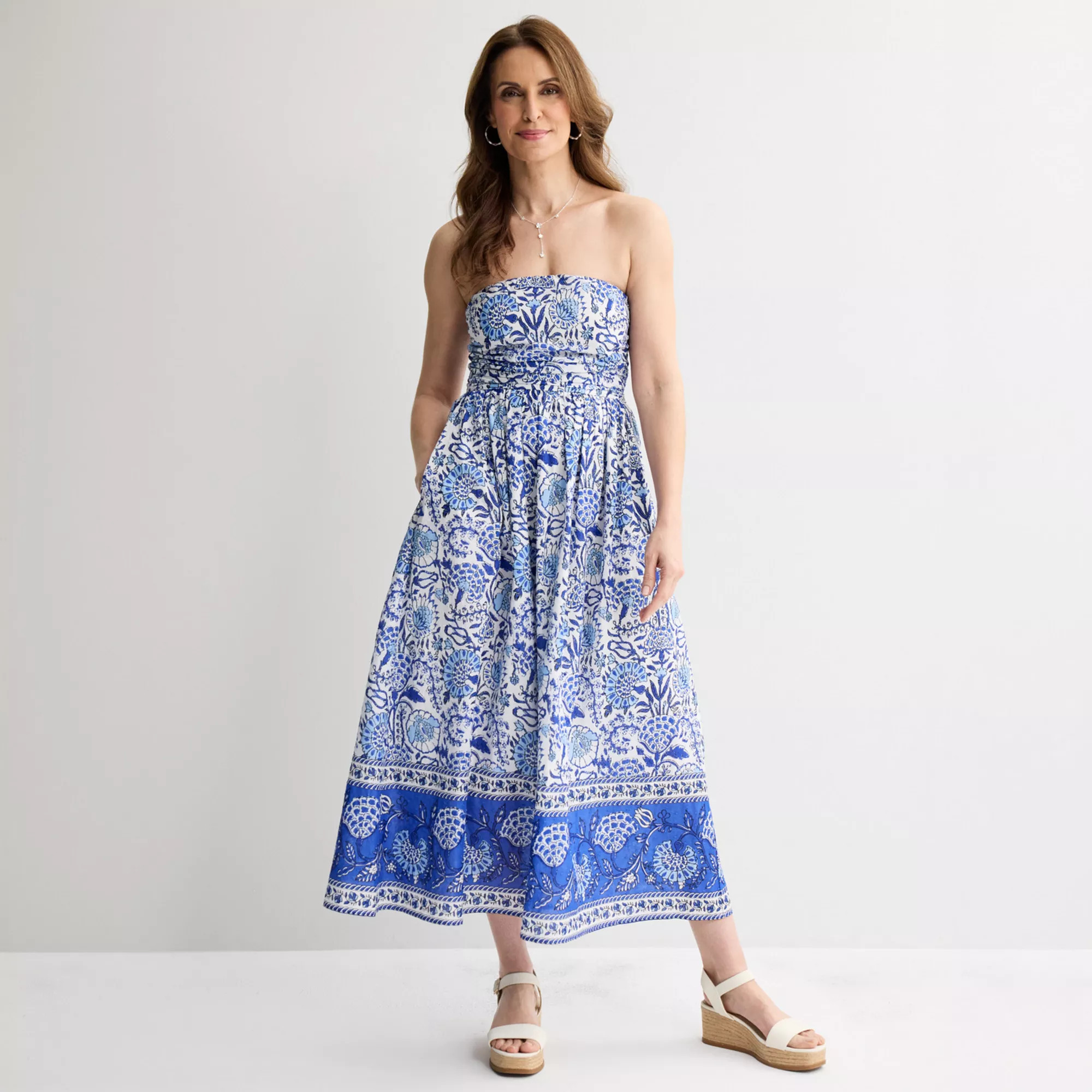 Women's Farmers Market Strapless Midi Dress | Kohl's
