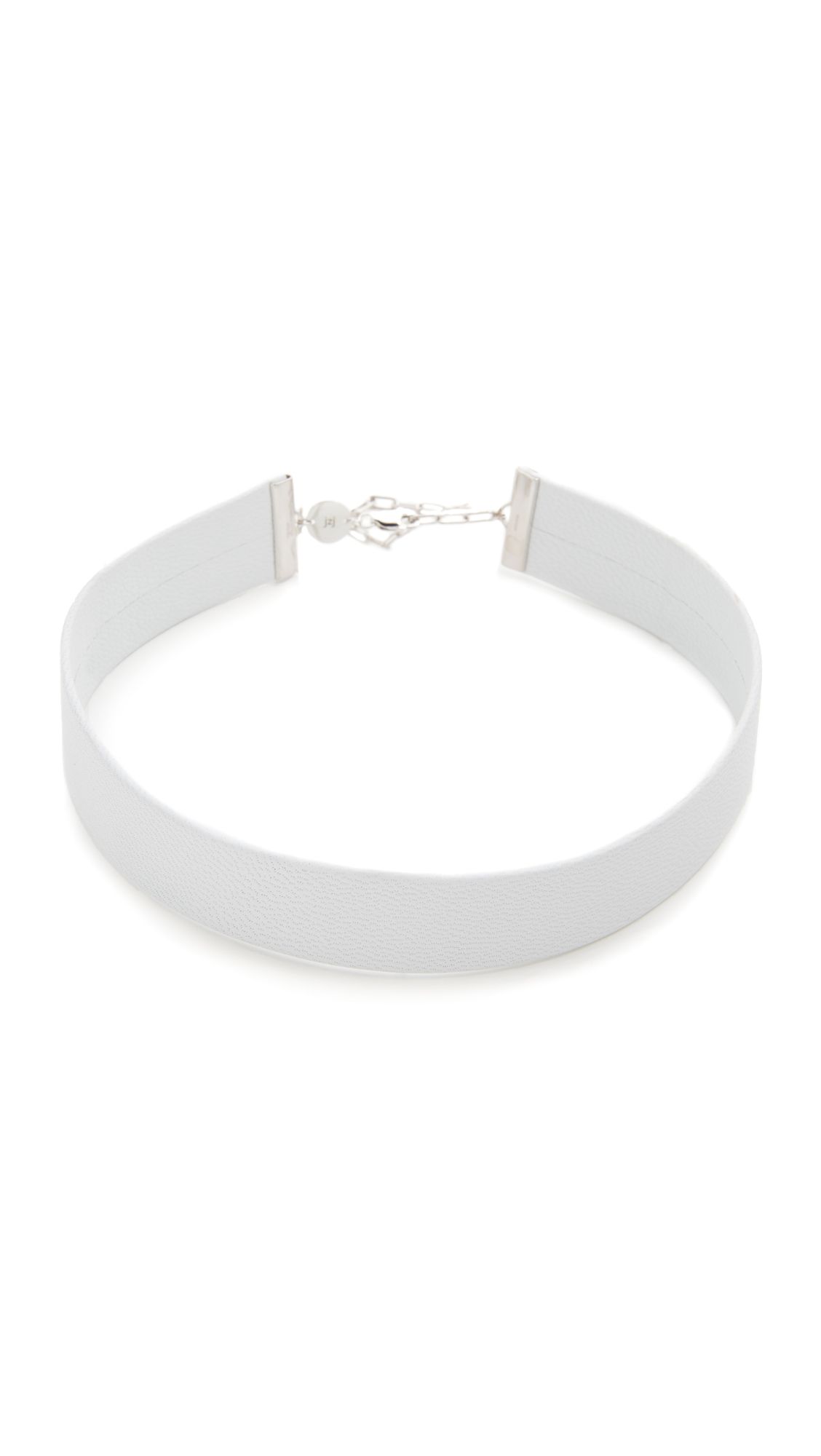Jennifer Zeuner Jewelry Leather Choker Necklace - White | Shopbop