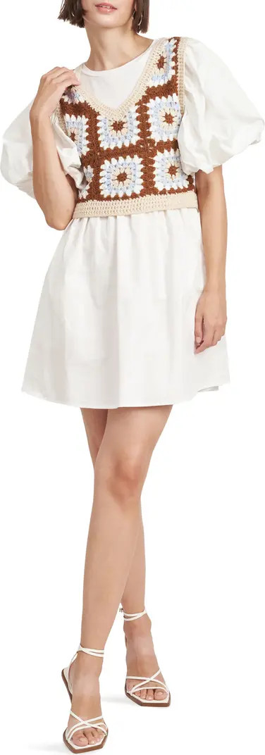 En Saison Evie Mixed Media A-Line Minidress | Nordstrom | Nordstrom