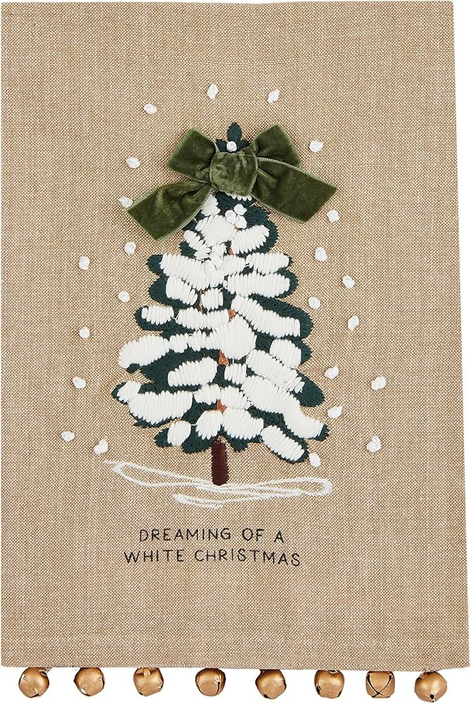 Mud Pie Embroidery Bell Christmas Towel, Tree, 21" x 14" | Amazon (US)