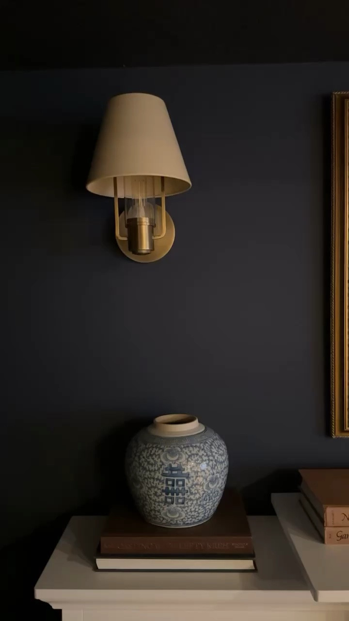 In our basement, we have Kindle Sconces flanking our fireplace. They have a metal shade! ￼

#LTKHome