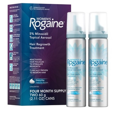 Women's Rogaine 5% Minoxidil Foam for Hair Thinning and Loss, Topical Treatment for Hair Regrowth - 2.11oz | Target