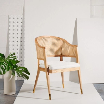 Safavieh Rogue Rattan Dining Chair, Natural | Ashley Homestore