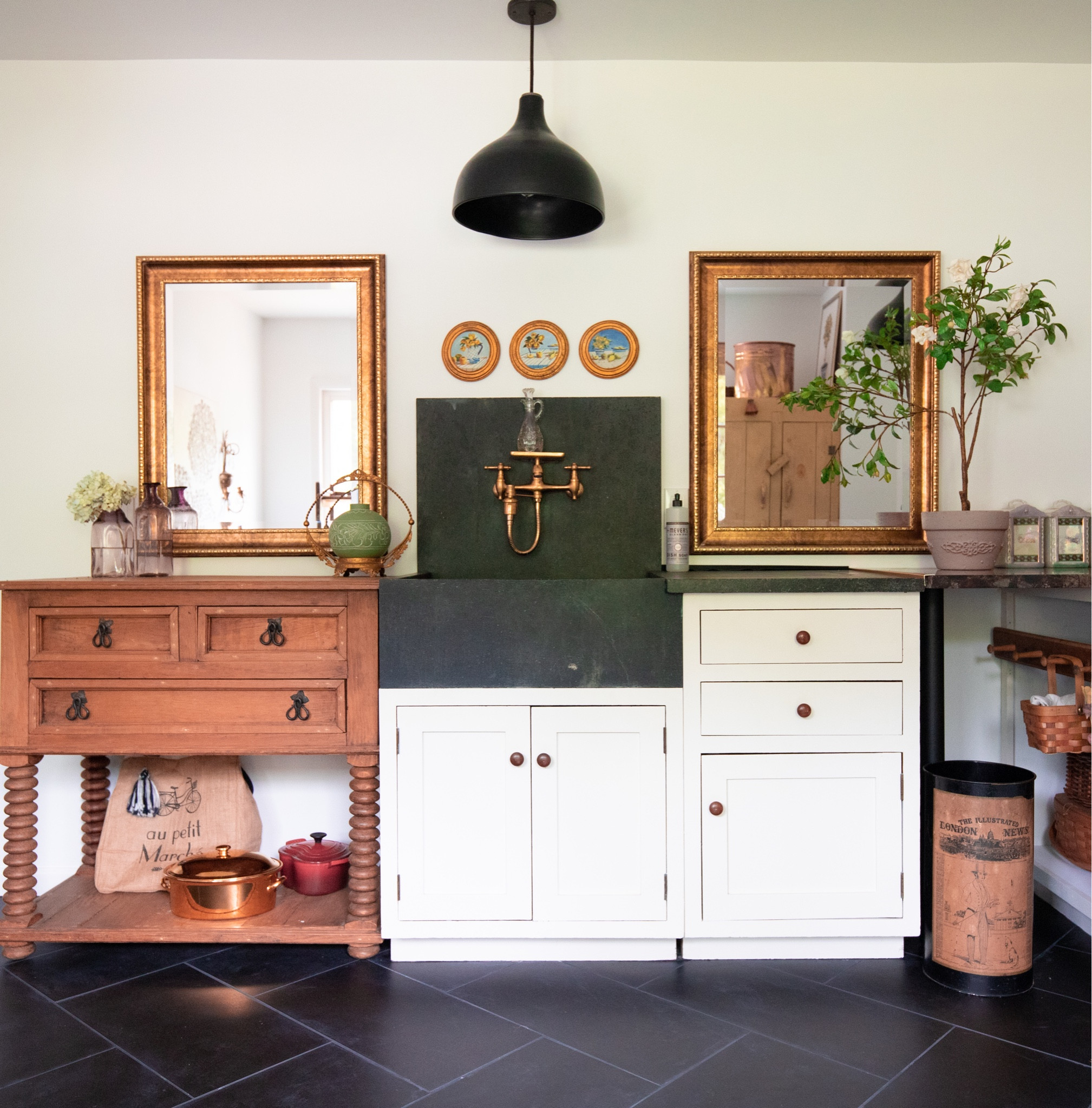 We drove 5 hours each way for this soapstone sink and it was worth it! It was in rough shape when we bought it but nothing a little wax couldn’t shine up! 