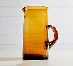 Moroccan Handcrafted Recycled Glass Pitcher | Pottery Barn (US)