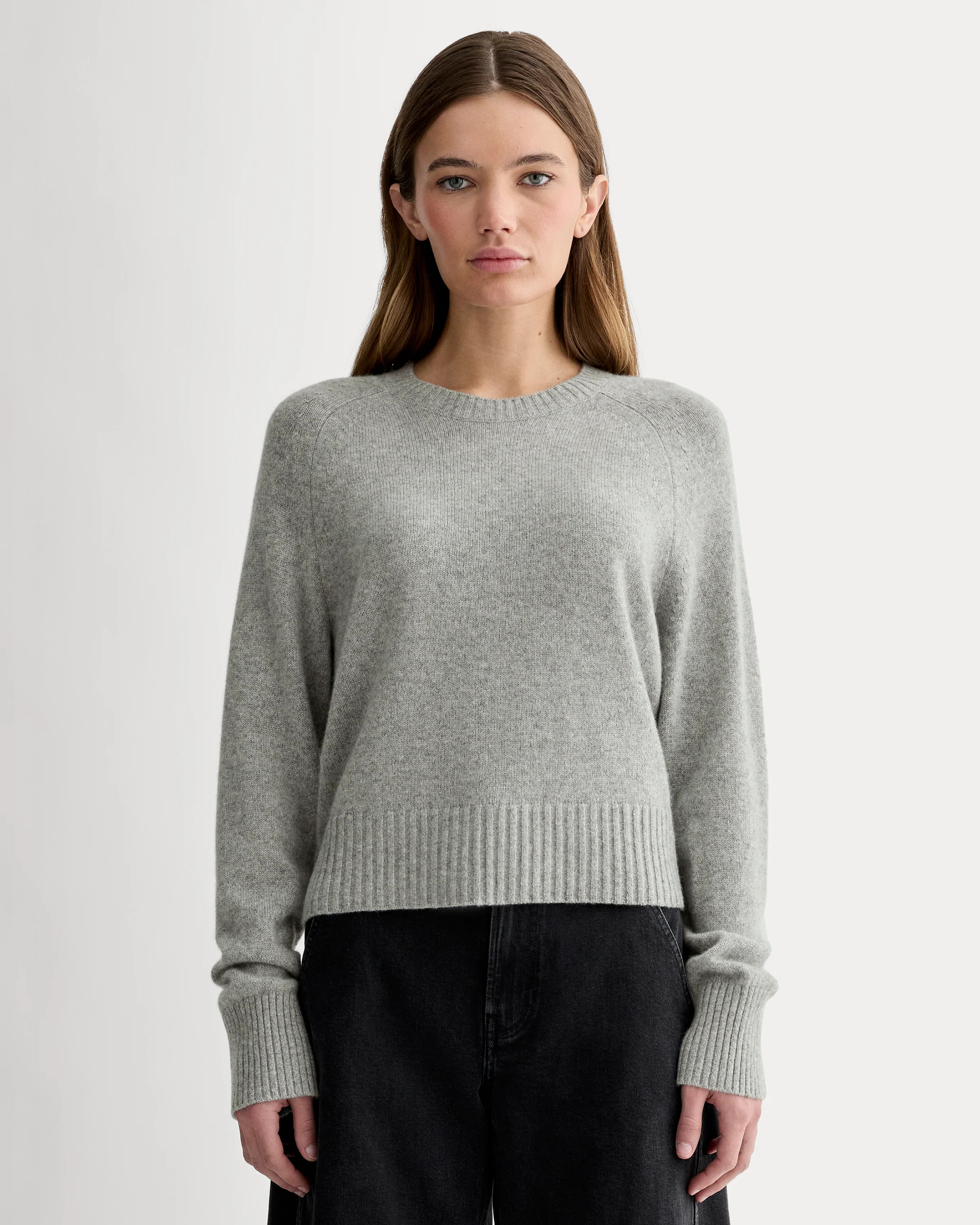 The Boxy Crew in Cashmere | Black | Everlane