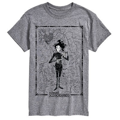 Men's Edward Scissorhands  Short Sleeve Graphic T-Shirt - Athletic Heather - Large | Target