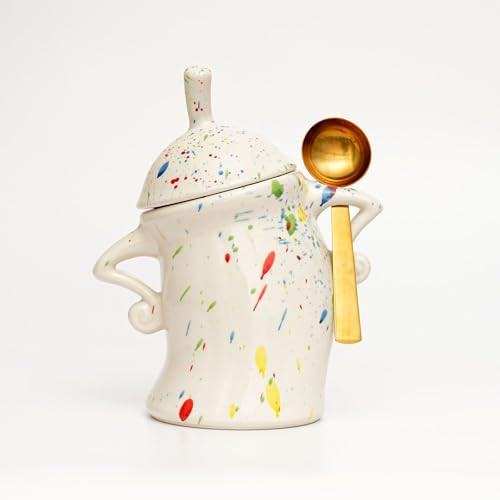 FGHongTuDa Canister with Attitude - 1.2L Airtight Sassy Canister, Ceramic Storage Canister with Lid for Kitchen, Sugar, Flour, Coffee | Decorative & Funny Ceramic Canister Set (Colorful) | Amazon (US)