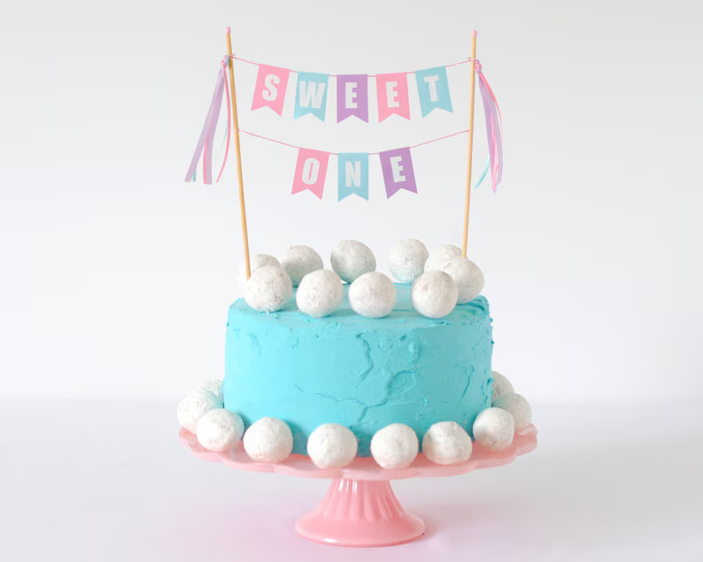 SWEET ONE cake topper - Sweet One birthday party theme - 1st Birthday Cake Topper for Girls - Gir... | Etsy (US)