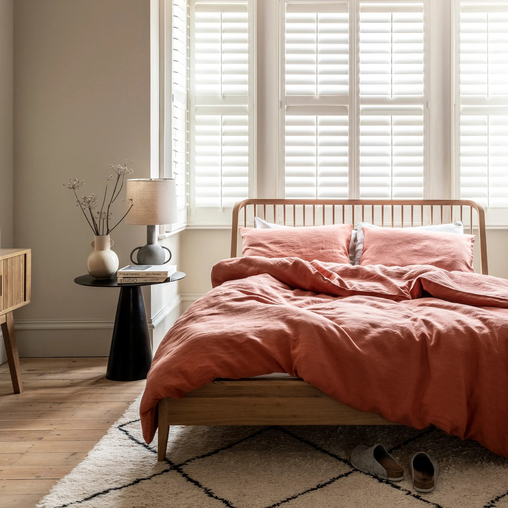 Burnt Orange 100% Linen Pillowcases (Pair) | Piglet