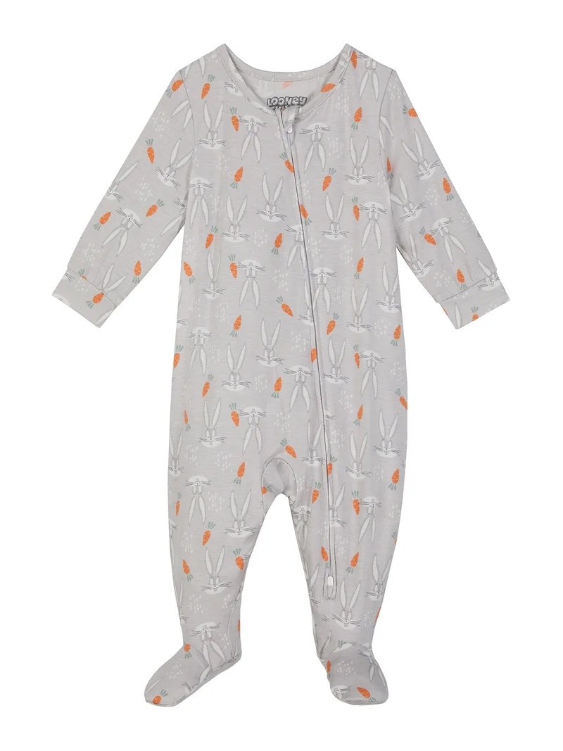 Looney Tunes Baby One-Piece Footed Blanket Sleeper, Sizes NB-9M | Walmart (US)