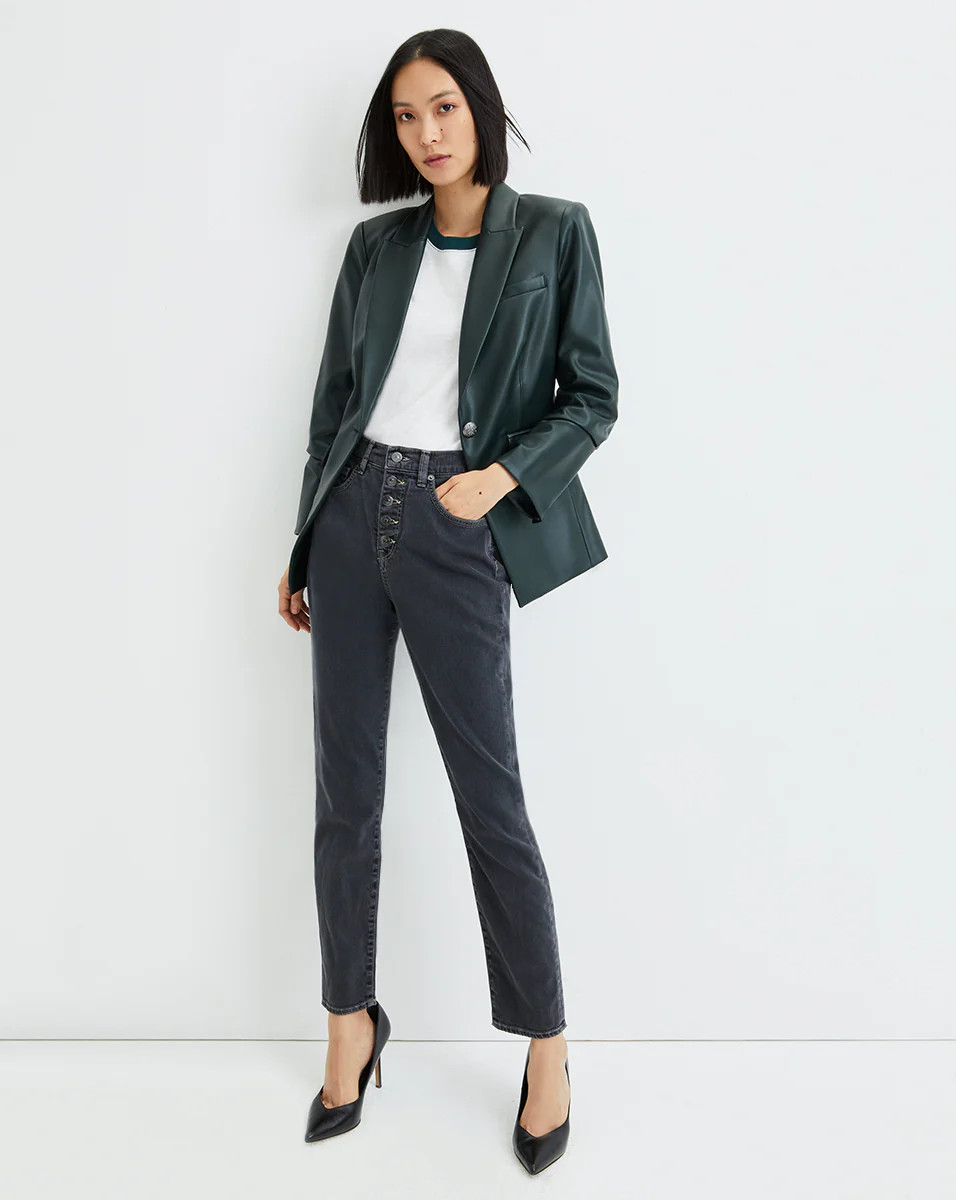 Hollis Vegan Leather Dickey Jacket | Veronica Beard