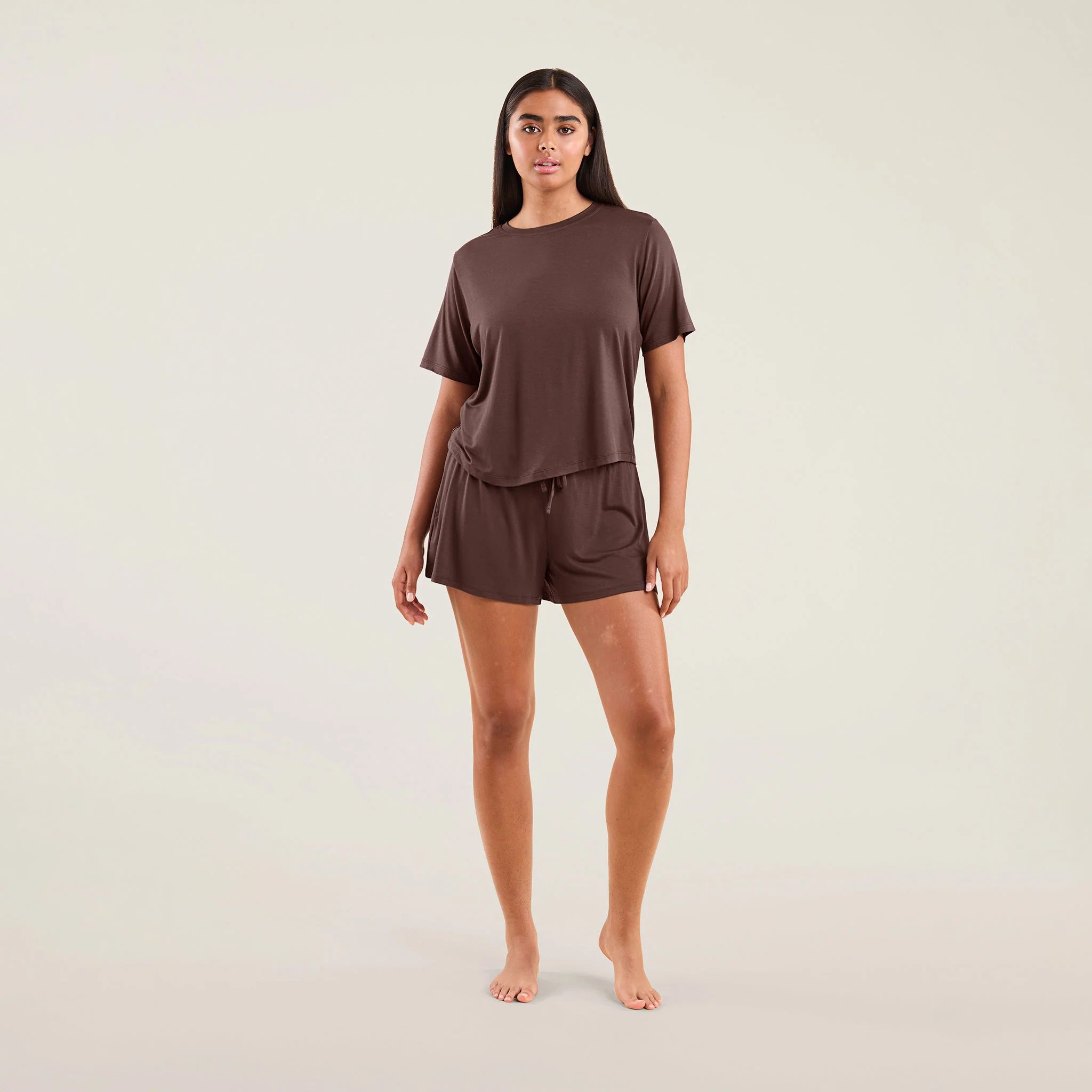 Pajama Shorts Set | Mocha | nuuds