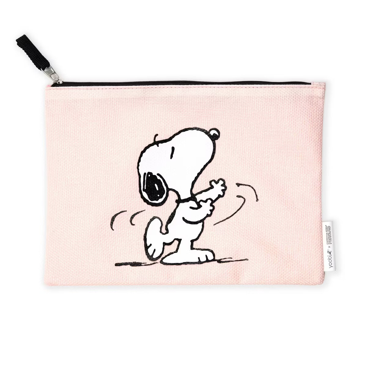 Yoobi Peanuts Single Zip Pencil Pouch Pink Snoopy Dance | Target