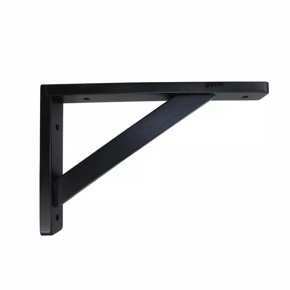 11.5 in. x 7.5 in. Black Wooden Decorative Shelf Bracket | The Home Depot