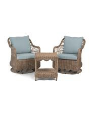 3pc Outdoor Scalloped Accent Chairs And Table Set | TJ Maxx
