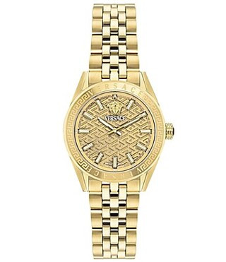 Versace Women's V-Code Analog Gold Tone Stainless Steel Bracelet Watch - Gold | Dillard's